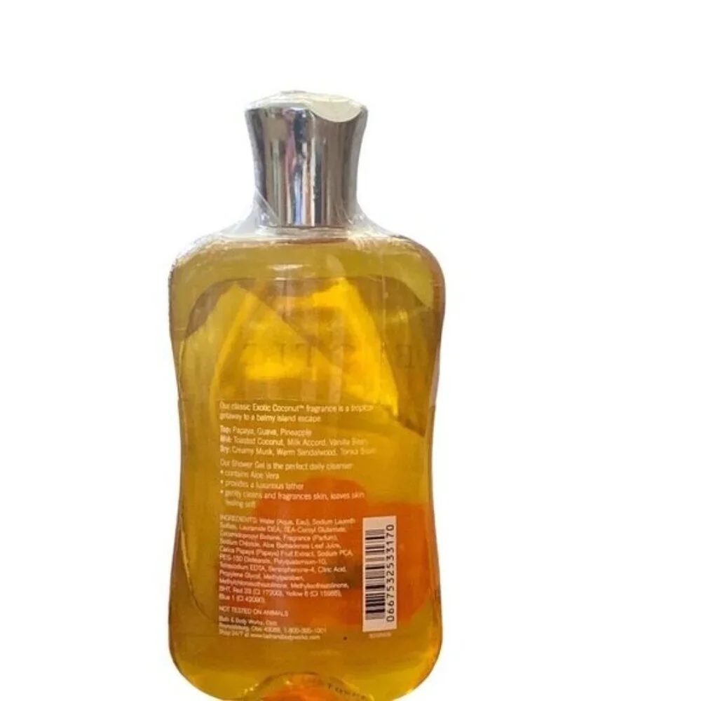 Bath & Body Works Exotic Coconut Shower Gel 10 Fl Oz Tropical Scent New Sealed - Picture 3 of 12